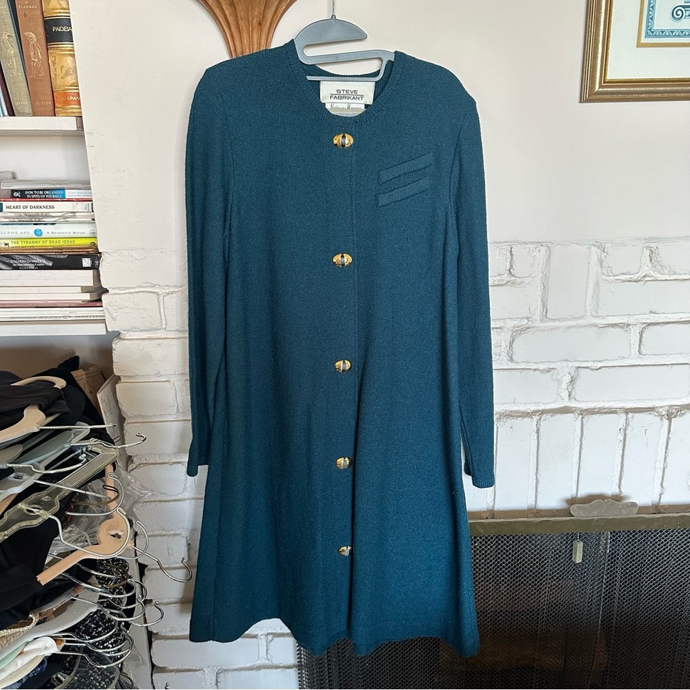 80s soft teal cape trench coat vintage